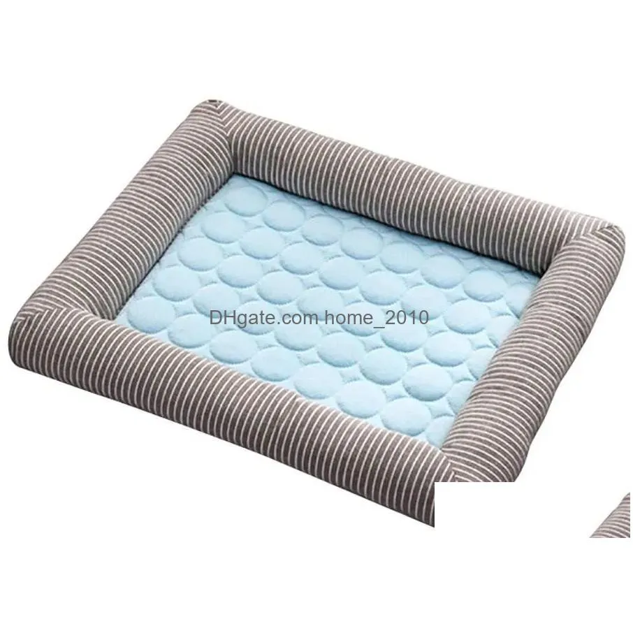 top quality summer cooling pet dog mat ice pad dog sleeping mats for dogs cats pet kennel cool cold silk bed for dog 201124