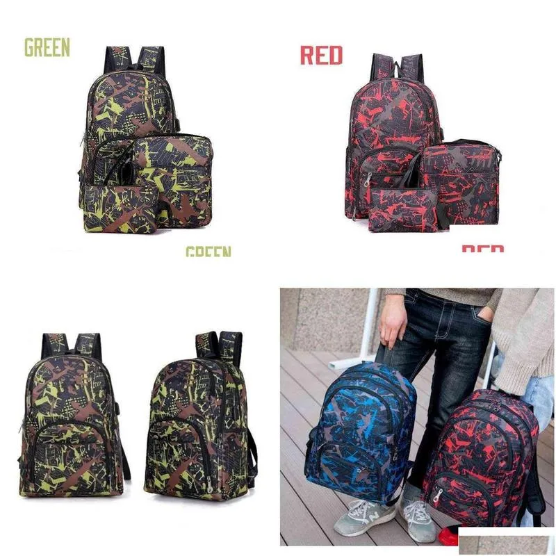 2021 Best out door outdoor bags camouflage travel backpack computer bag Oxford Brake chain middle school student bag many colors