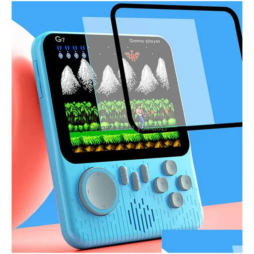 2 in 1 g7 3.5 inch thin classic portable game players handheld ns fc retro games with game controller joystick gamepad