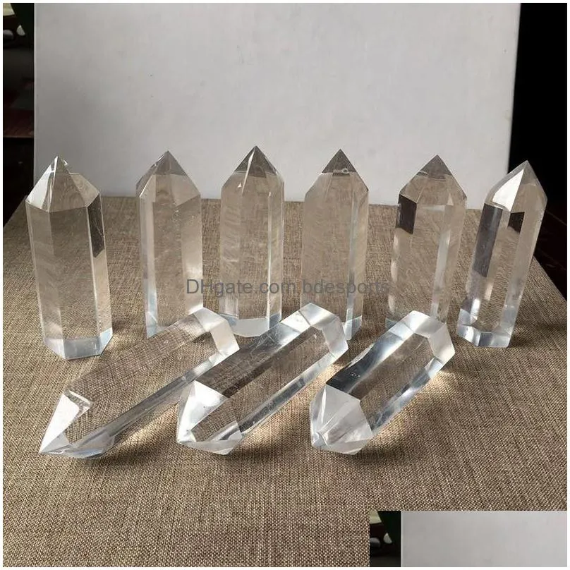 Other Arts And Crafts Large Natural Clear Crystal Quartz Tower Point Obelisk Wand Healing 8.5Cm 16Cm Drop Delivery Home Garden Arts, C Dhyux