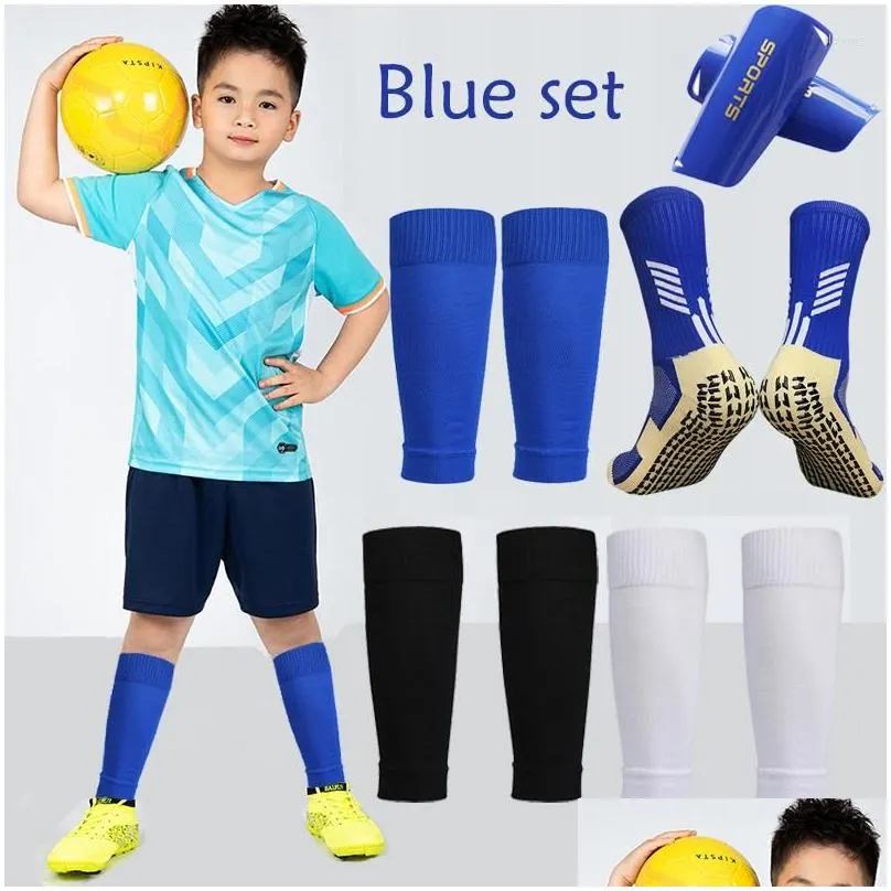 Knee Pads 1 Kits Hight Elasticity Shin Guard Sleeves For Adults Kids Soccer Grip Sock Professional Legging Cover Sports Protective