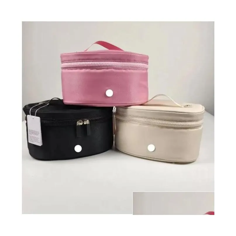 LU womens makeup bag Top handle Oval Top Access Stuff Sacks cosmetic bags Luxury lulemon mini pochette square designer vintage nylon pink wash toiletry hand