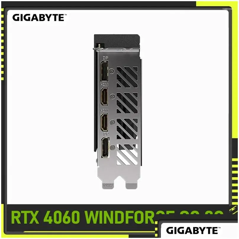 Graphics Cards GIGABYTE GeForce RTX 4060 WINDFORCE OC 8G Card 8GB 128-bit PCI-E 4.0 GDDR6 Video Double Fans Overlocking