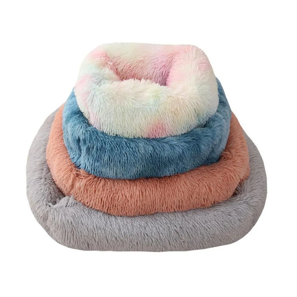 Winter Warm Pet Bed Kennel Dog Square Cat Winter Warm Sleeping Bag Long Plush Puppy Cushion Mat Portable Cat Supplies 46/50/60cm