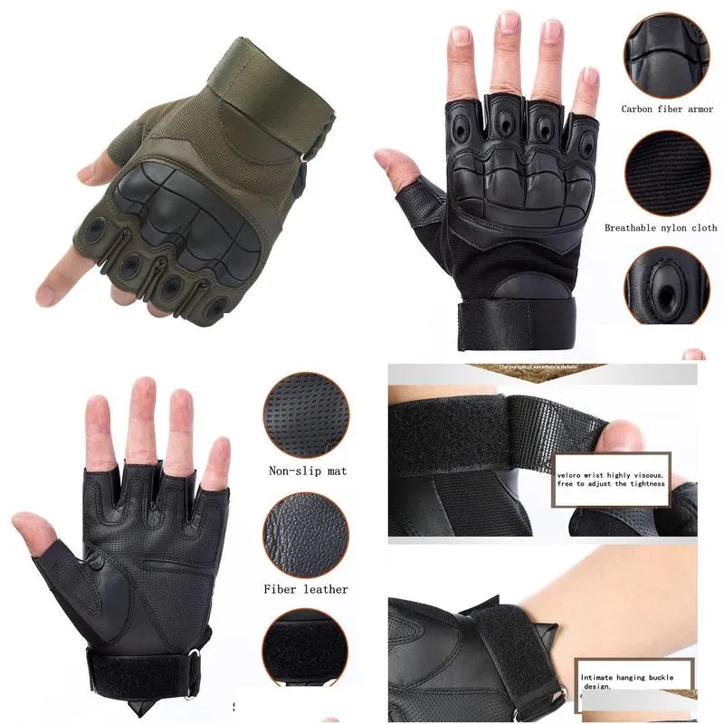 1 pair Sports cycling fitness Half Finger Gloves men outdoor tactical fans breathable antiskid wear gloves9287088