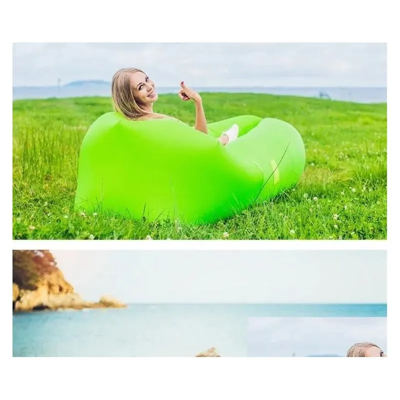 Outdoor Camping Inflatable Sofa Air Mattress Single Deck Chair Portable Lunch Break Music Festival Convenient And Practical