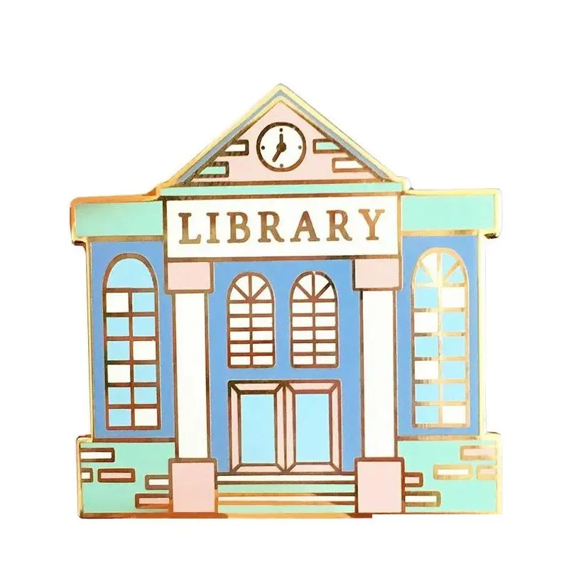 Pins, Brooches Library Enamel Pin Book Store Badge Reading Cart Brooch Bookish Gift Lovers Present