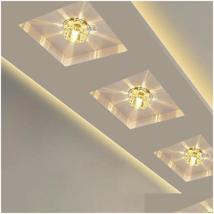 Ceiling Lights Modern Crystal Led Spotlight Corridor Hallway Aisle Porch Ceiling Light Recessed Lamp Home Living Room Balcony Stairs L Otq8N