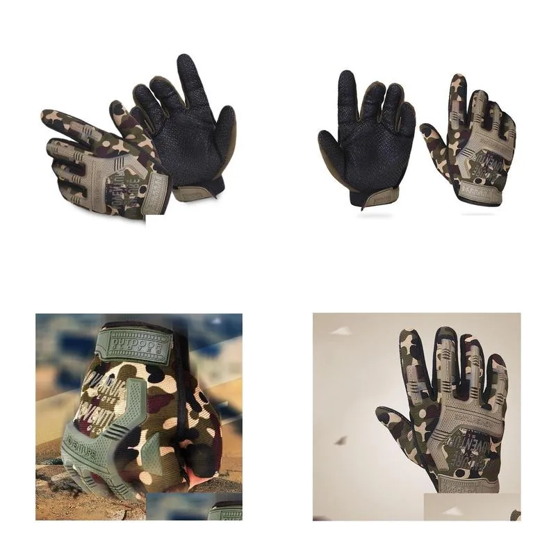 Pair of Full Finger Anti-slip Tactical Gloves for Outdoor Camping Cycling Climbing