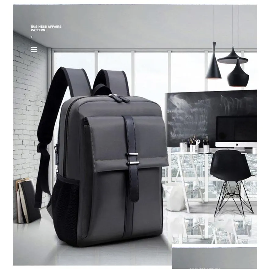 Laptop Backpack Men 16 inch Office Work Men Backpack Business Bag Unisex Black Ultralight Backpack Thin Back Pack274z