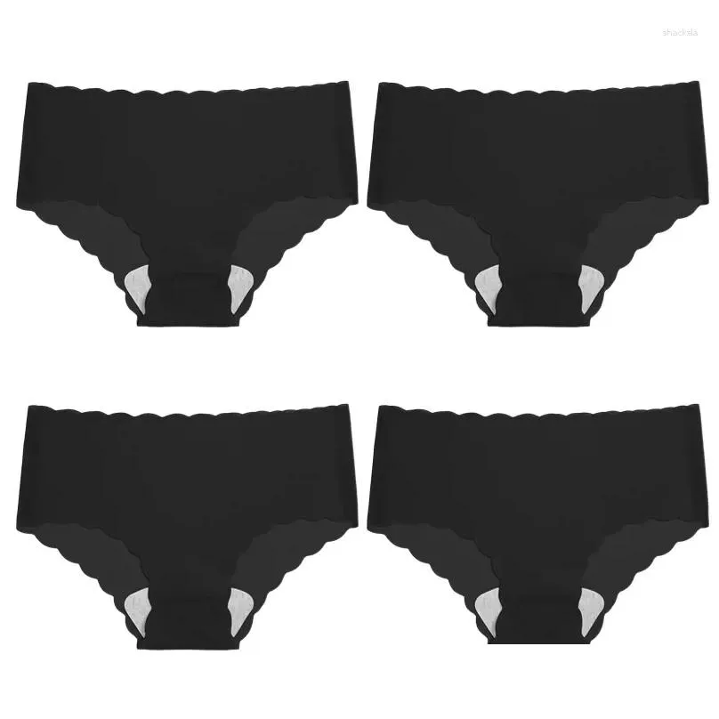 Women`S Panties Womens Panties Trowbridge 4Pcs Set Silk Satin Seamless Underwear Lovely Wavy Edge Briefs Skin-Friendly Lingerie Cozy U Otezw