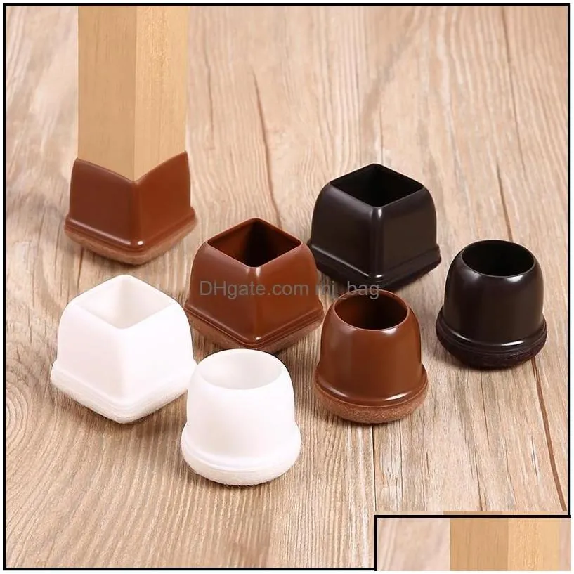 Furniture Accessories Round Square Table Chair Leg Protectors 0 75/1/1 25 Inches Floor Furniture Bottom Er Feet Pads Caps Drop Deliv