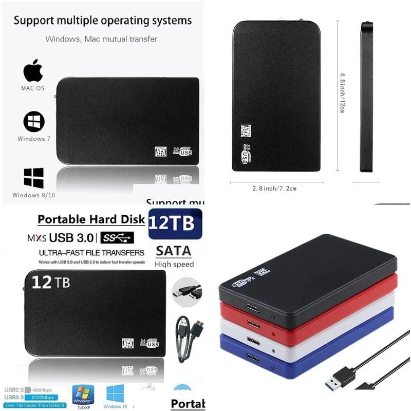 External Hard Drives 2.5 8TB Solid State Drive 12TB Storage Device Computer Portable USB3.0 SSD Mobile Disc DurExternal
