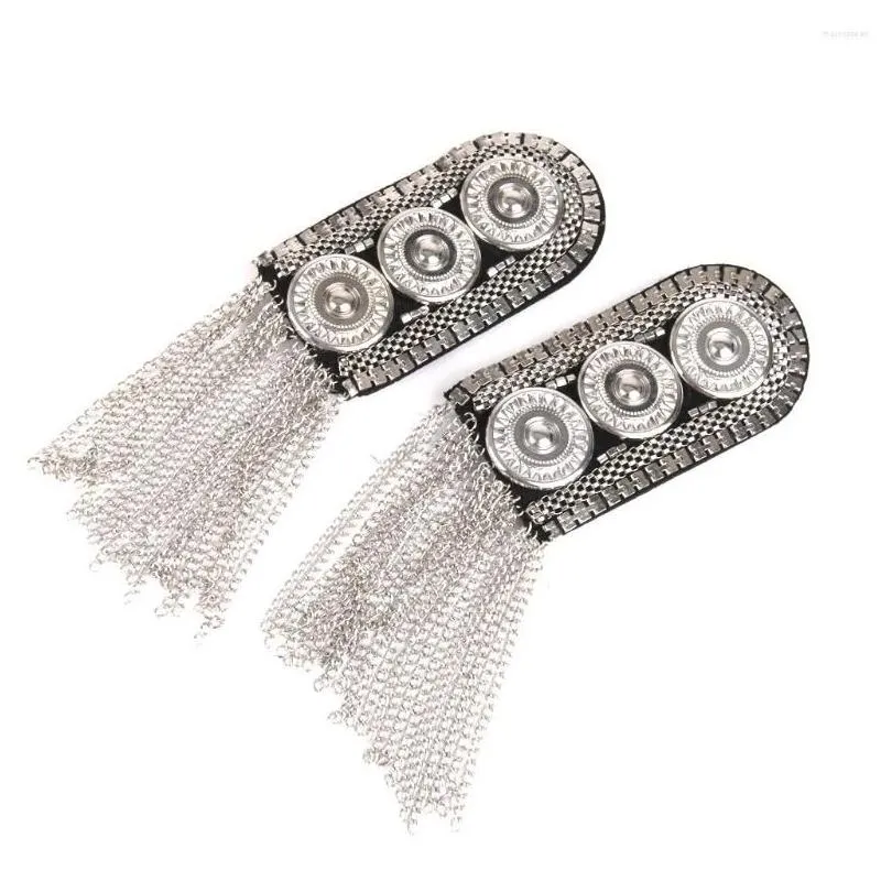 Brooches Fashion Button Tassel Chain Epaulette Shoulder Board Mark Punk Broochs Badge