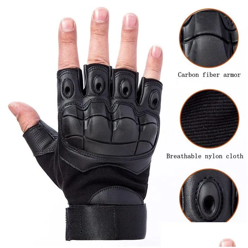 1 pair Sports cycling fitness Half Finger Gloves men outdoor tactical fans breathable antiskid wear gloves9287088