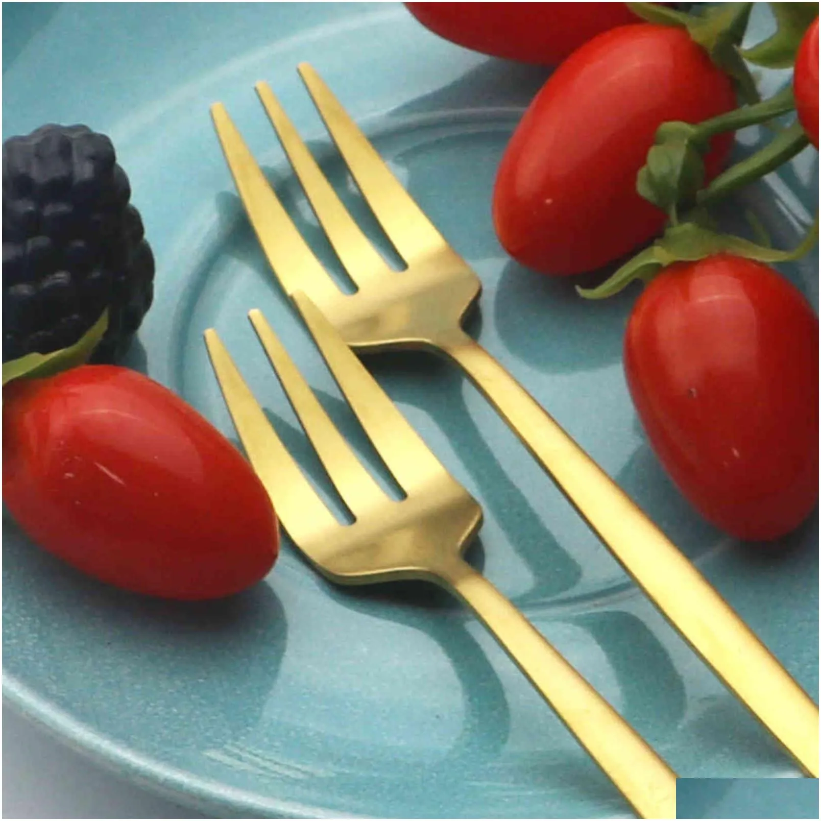 JANKNG 30Pcs Matte Gold Tableware Stainless Steel Dinnerware Set Cutlery Set Knife Spoon Fork Silverware Kitchen Flatware Set 211108