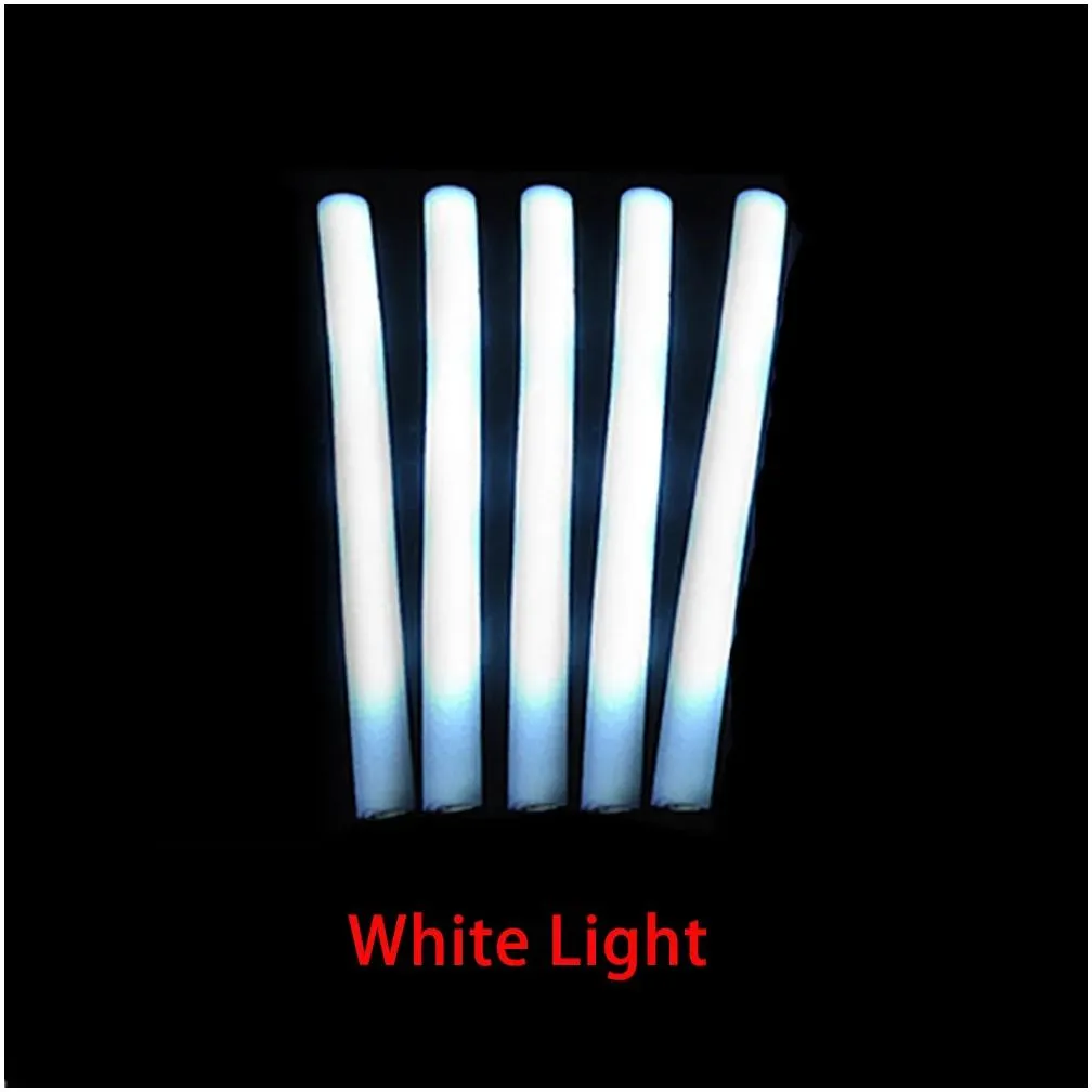 LED Light Sticks 15305060 Pack Bulk White LED Glow Sticks RGB Glow Foam Stick Cheers Tube Dark Light Birthday Wedding Party Supplies