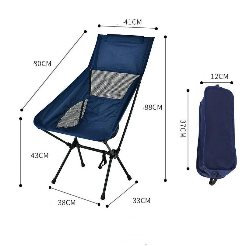 Leisure camping garden sets beach chair Oxford Folding Moon Chair Portable Fishing Seat for Travel Outdoor Camping-