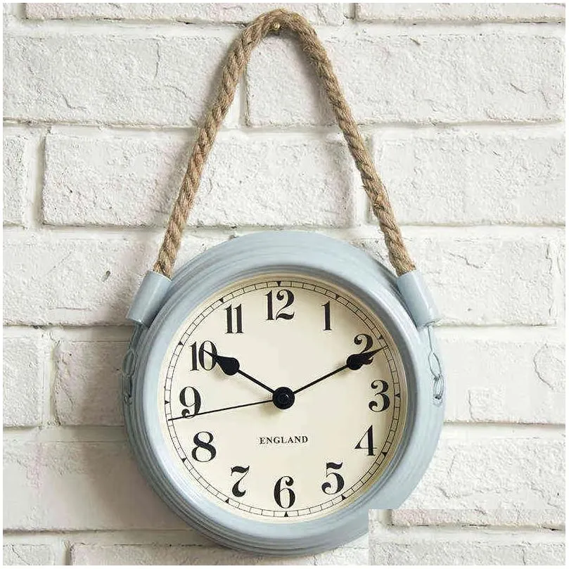 Metal,Wall Clock,Home Decoration,With Hanging Rope,Timepiece Living Room Decor,41*22*7cm Size,Modern Europe Style,Battery Power 211110