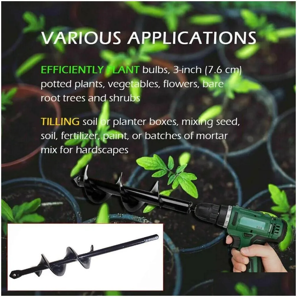 Spiral Drill Bit Heads For Digging Holes Garden Auger Spiral Bit Hand Drill Electric Drill Ground Bit Irrigating Planting303g