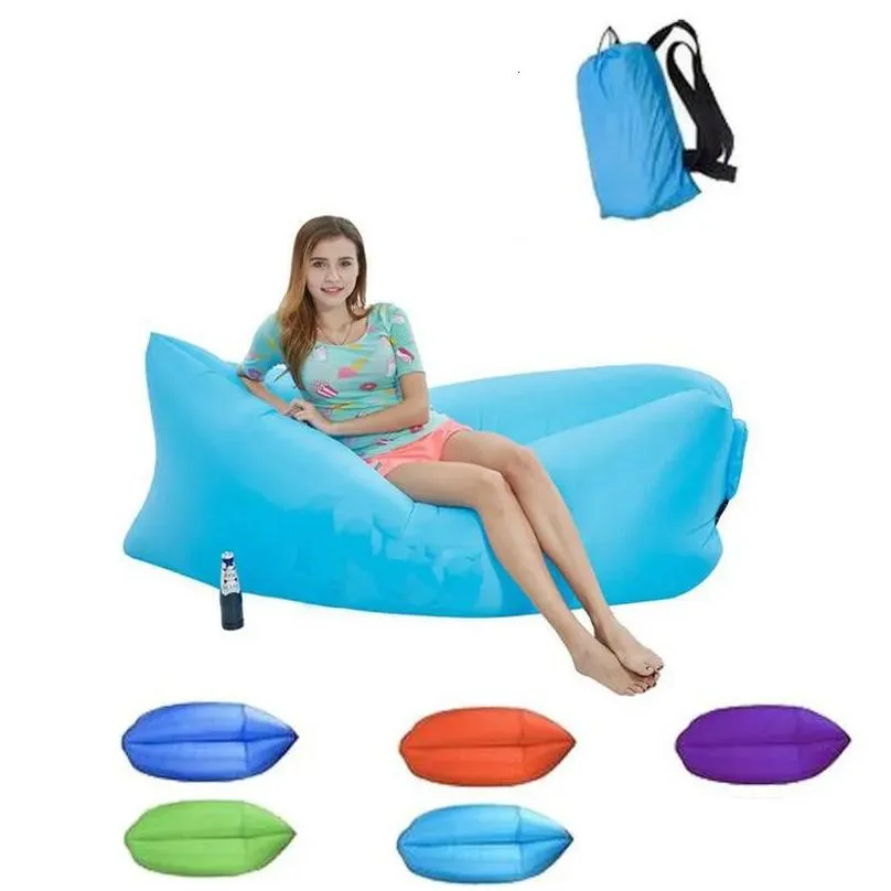 Outdoor Pads Inflatable Sofa Cushion Camping Air Tent Bed Sleeping Bag Lazy Beach Air Mattress Folding Lounger Chair Garden Outdoor Furniture