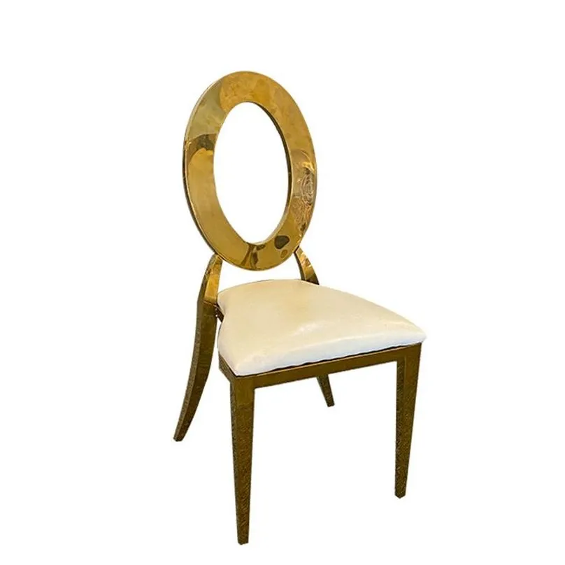 Stainless Steel Dining Chair Gold Wedding Party Hotel Banquet Chairs