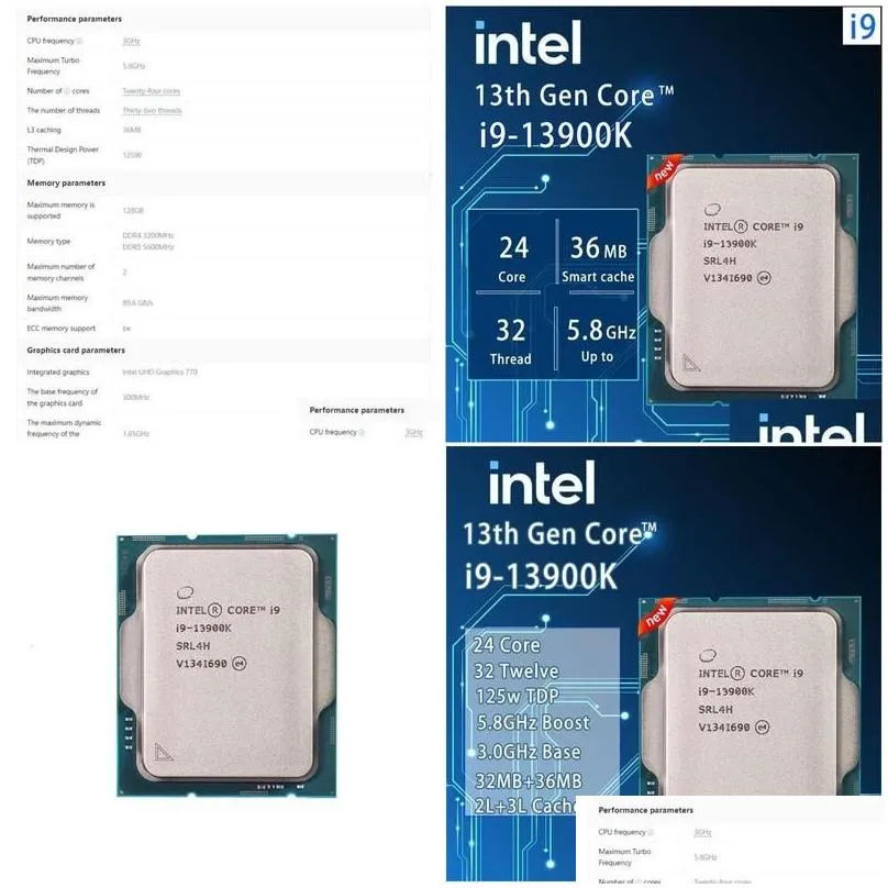 Cpus Cpus Intel Core I913900K I9 13900K 30 Ghz 24Core 32Thread Cpu Processor 10Nm L336M 125W Lga 1700 Tray But Without Cooler 231117 D