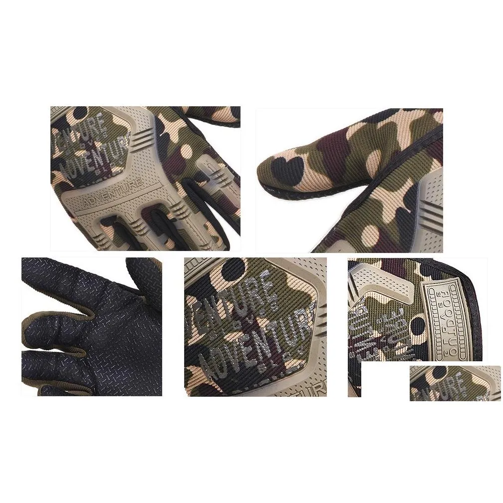 Pair of Full Finger Anti-slip Tactical Gloves for Outdoor Camping Cycling Climbing