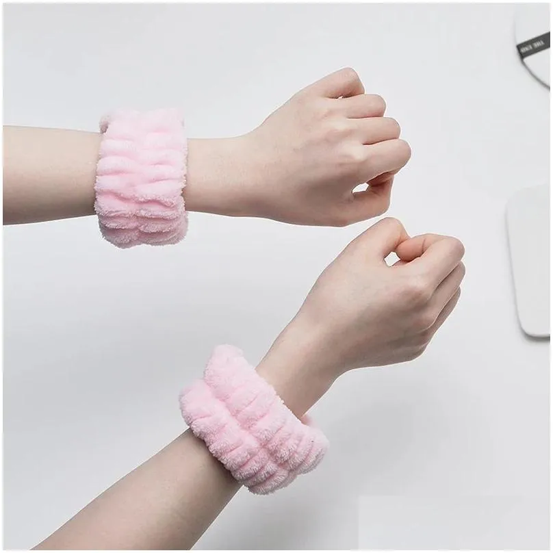 Super Microfiber Wrist Wash Towel Band Yoga Running Face Wristbands Soft Absorbent Washband Head Band Bathroom Accessories 2pcs=1pair