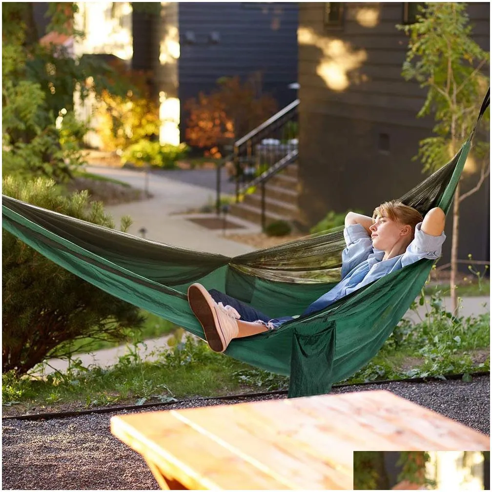 Hammocks Lightweight Double Person Mosquito Net Hammock Easy Set Up 290*140cm With 2 Tree Straps Portable Hammock For Camping Travel Yard