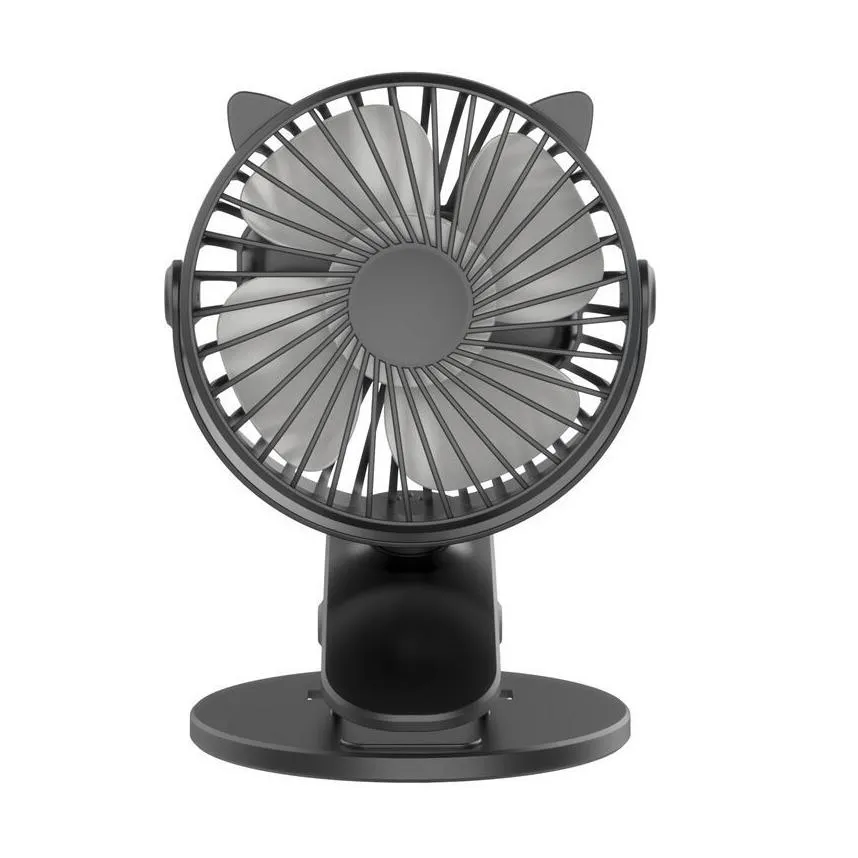 Wholesale Portable Mini USB Table Fan Gadget Clip-on Type Rechargeable Cooling 360 Degree Rotation 3 Speeds Adjustable for baby