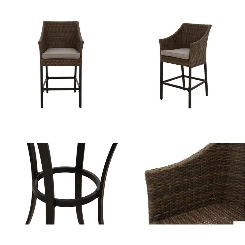 Outdoor Furniture,3 Piece Outdoor Wicker Bar Stool