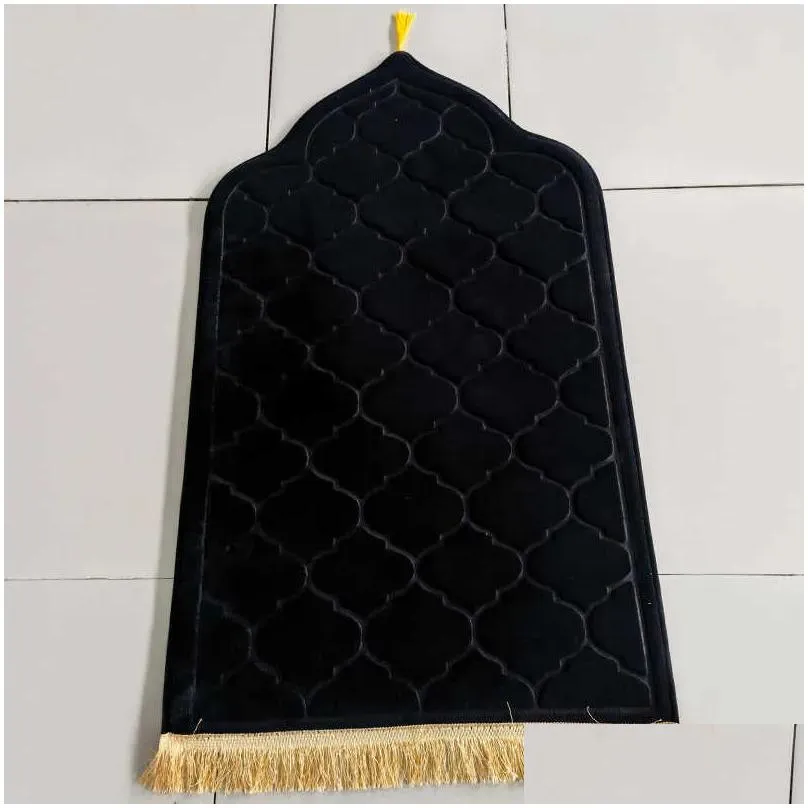 Carpets Flannel Embossed Worship Blanket Irregular Prayer Mat Solid Color Thickened Special-shaped Worship Pad 65X110CM W0310