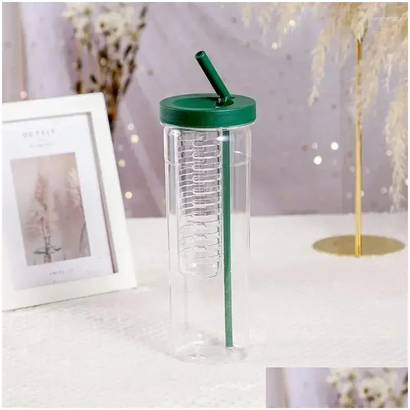water bottles portable cups folding large girl capacity transparent for juice filter straw bottle cute drinking