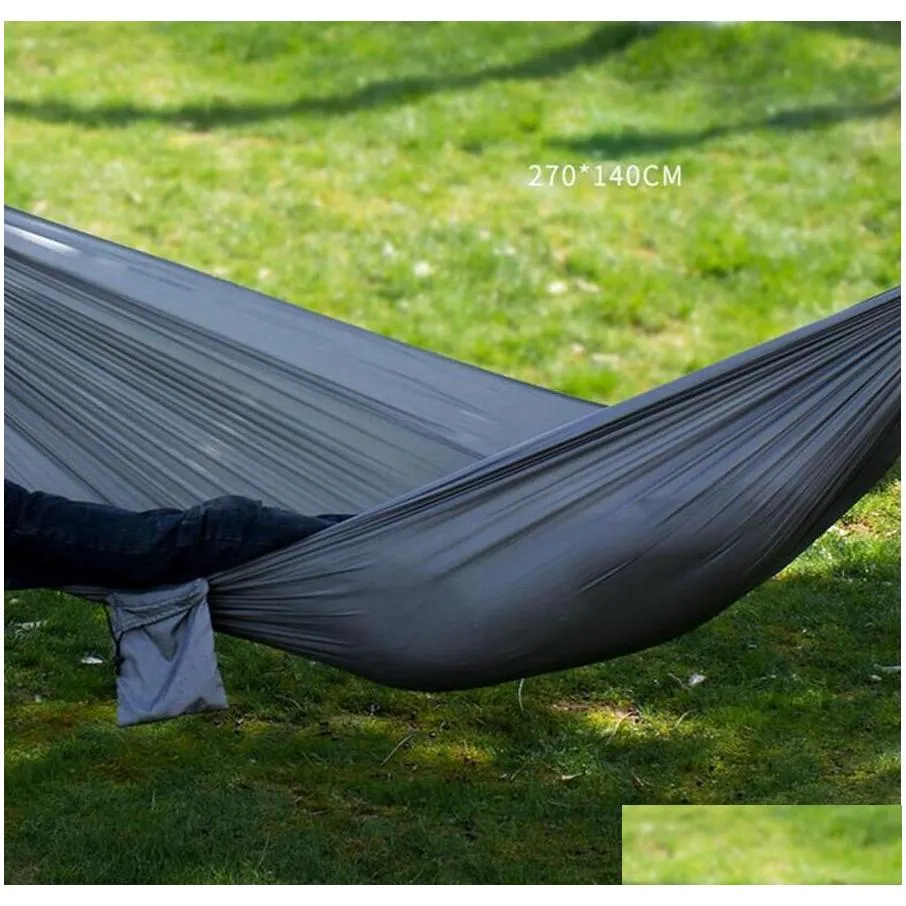 Hammocks Double Lightweight Nylon Hammock Outdoor Parachute Hammock Home Bedroom Lazy Swing Chair Beach Hammocks Campe Backpacking