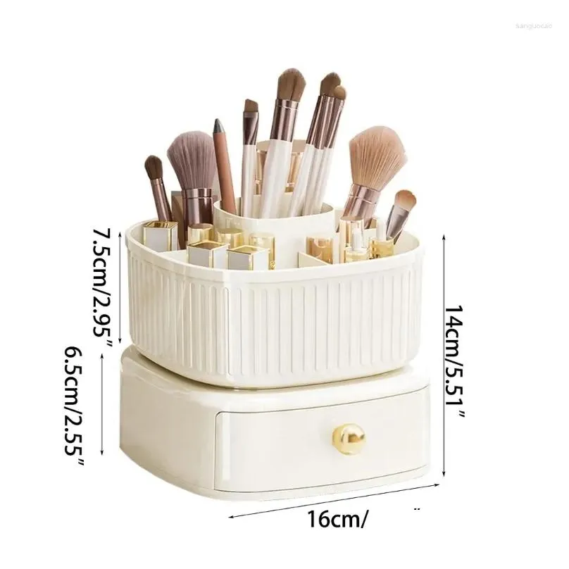 Storage Boxes Convenient Rotating Makeup Organizer Large Capacity Cosmetics With Drawers Display Cases Jewelry Box