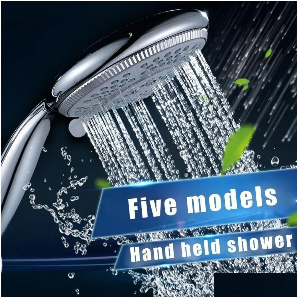Pressurized Nozzle Shower Head ABS Bathroom Accessories High Pressure Water Saving Rainfall Chrome Shower Head 200925
