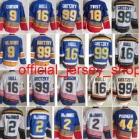 Ice Hockey Vintage Retro 16 Brett Hull Jersey 99 Wayne Gretzky 9 Doug Gilmour 18 Tony Twist 2 Al Macinnis 44 Chris Pronger 7 Joe Mullen