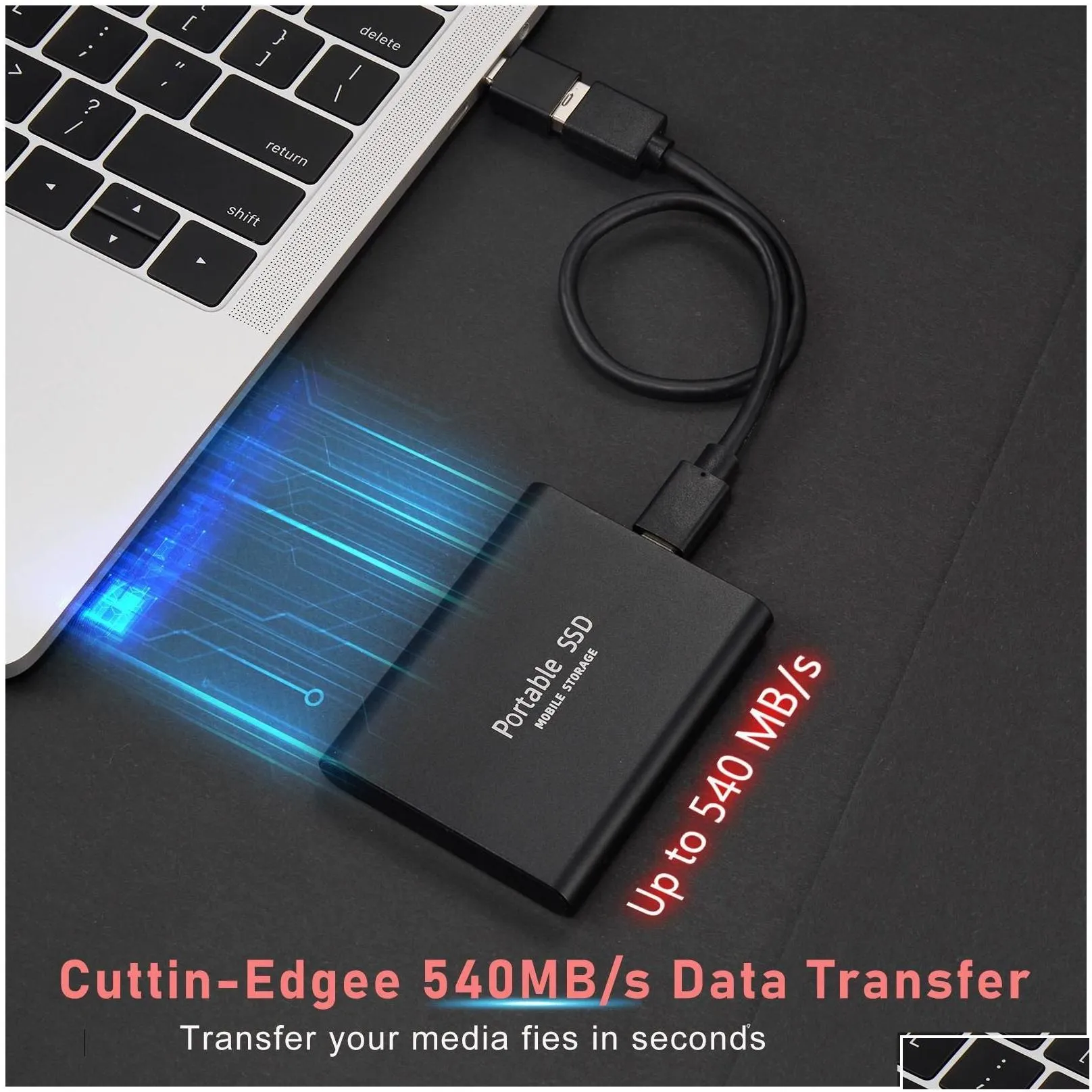 External Hard Drives Usb 3.1 Ssd Drive Disk For Desktop Mobile Phone Laptop Computer High Speed Storage Memory Stick Drop Delivery C