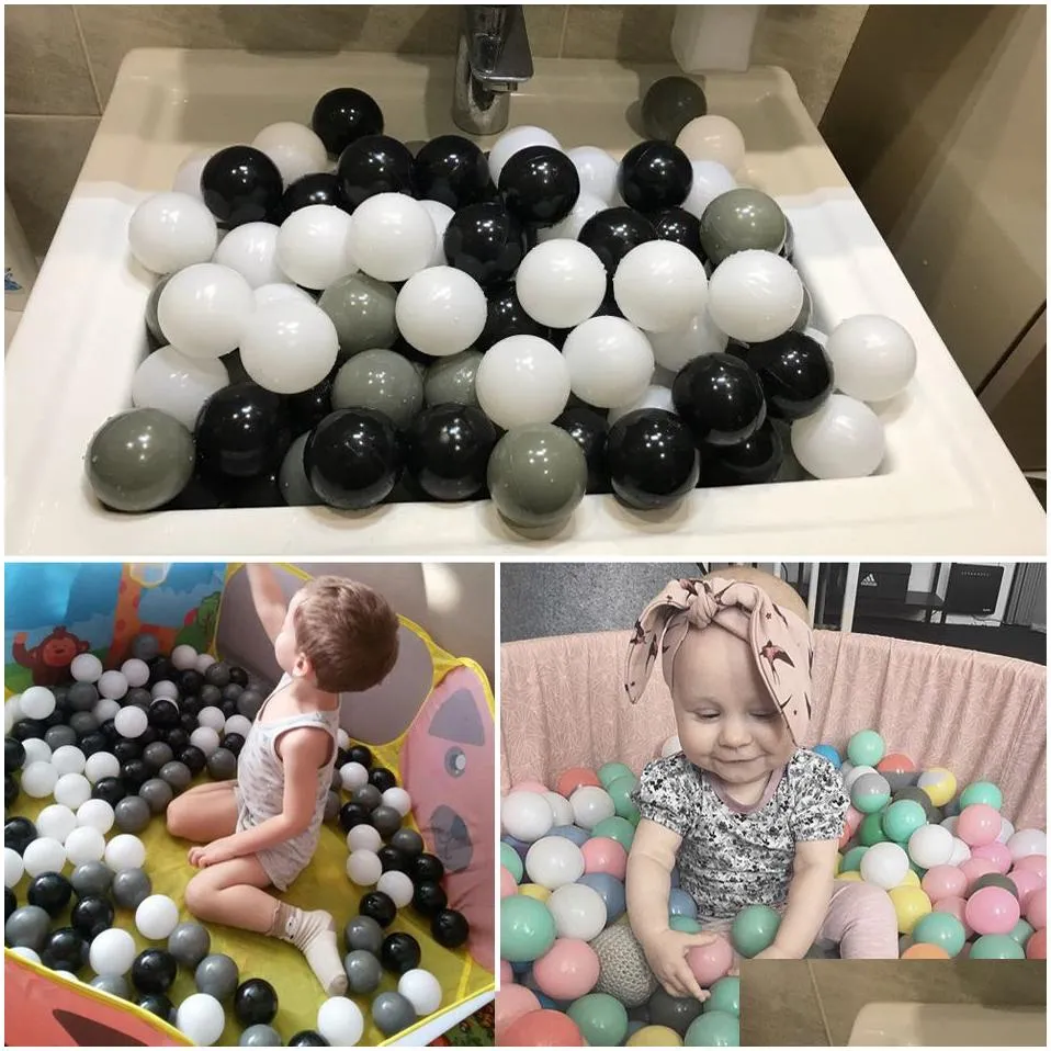 Balloon 100 PcsSet Eco-Friendly Balls For Dry Pool Colorful Ball Pit Soft Plastic Ocean Wave Ball Toys For Children Water Pool Toys