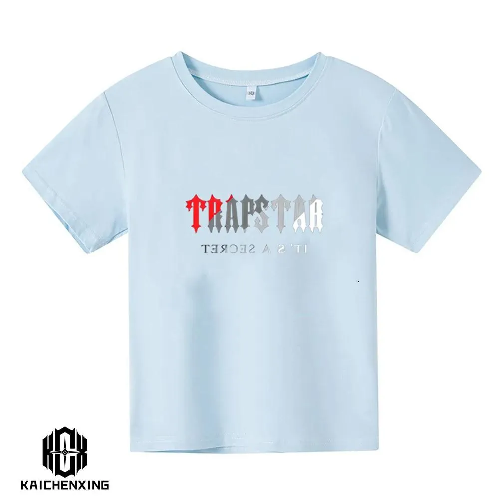 T-shirts Trapstar London Undersea Blue Parent-Child T Shirt Short Sleeve Summer Mens Kids Matching Boys Girls Family Tee Tops Plus Size