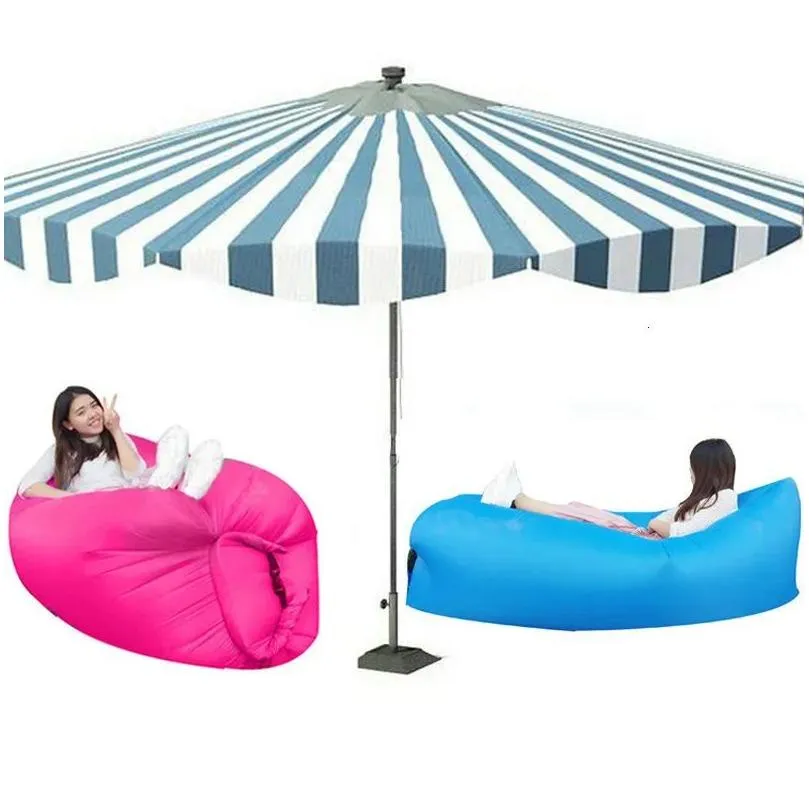 Outdoor Pads Inflatable Sofa Cushion Camping Air Tent Bed Sleeping Bag Lazy Beach Air Mattress Folding Lounger Chair Garden Outdoor Furniture