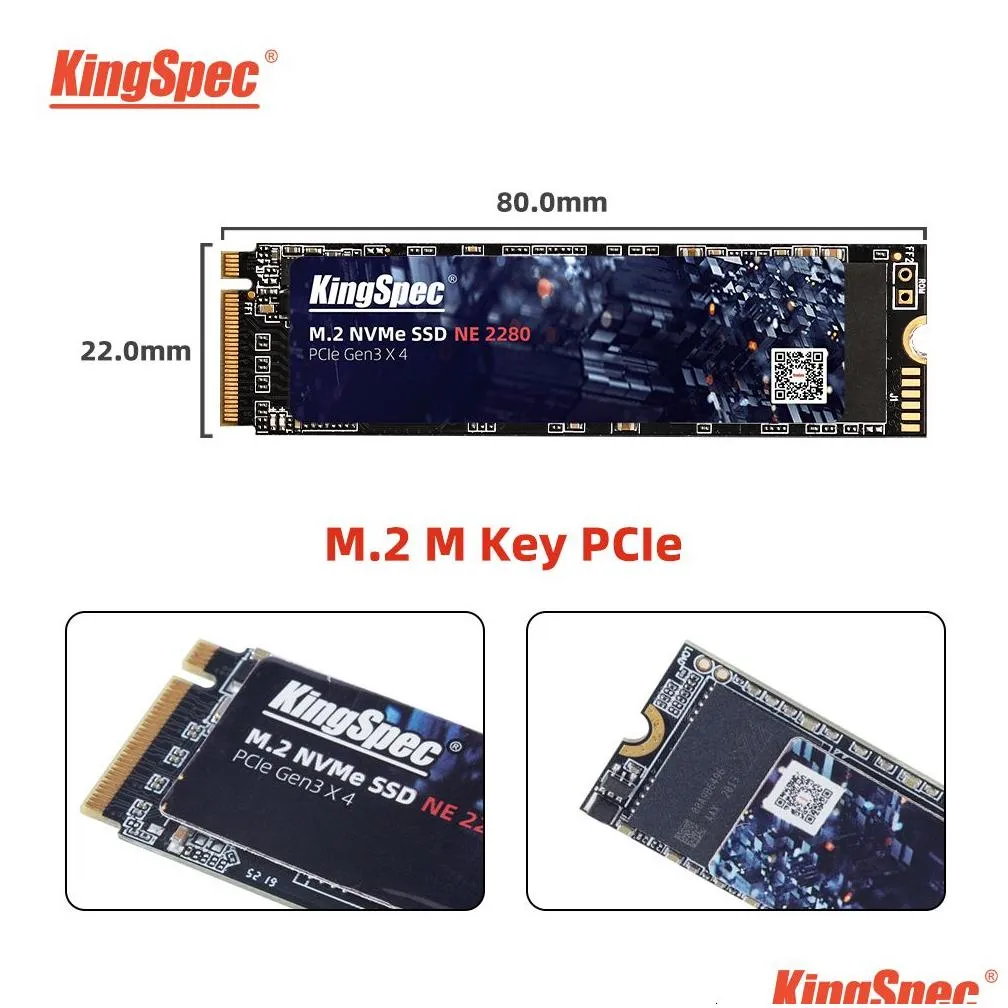 Hard Drives KingSpec SSD M2 512GB NVME SSD 1TB 240 g 256GB 500GB M.2 2280 PCIe Hard Drive Disk Internal Solid State Drive for Laptop PC