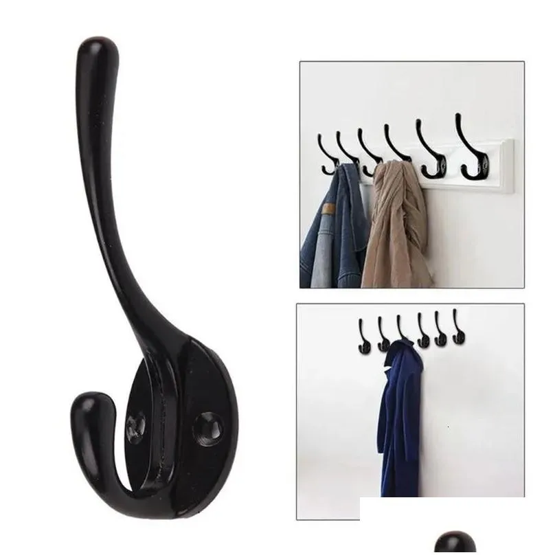 Towel Racks 9 Pack Coat Hooks Wall HooksHeavy Duty Wall Mounted for Hat Hardware Dual Prong Retro Coat Hanger with 20 ScrewsBlack/Gold