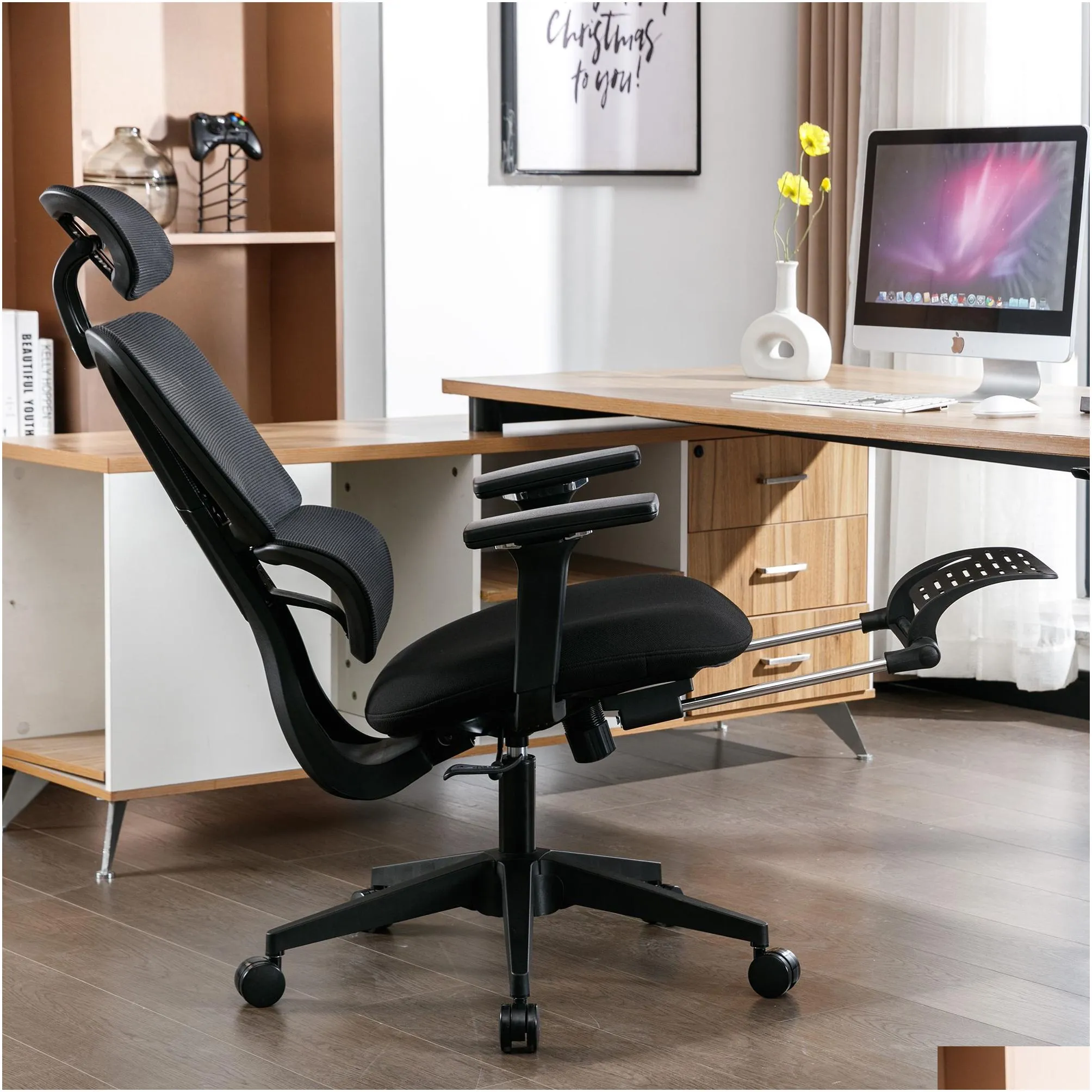 Ergonomic Mesh Office Chair with 2D Adjustable Armrest,High Back Desk Computer Chair,black