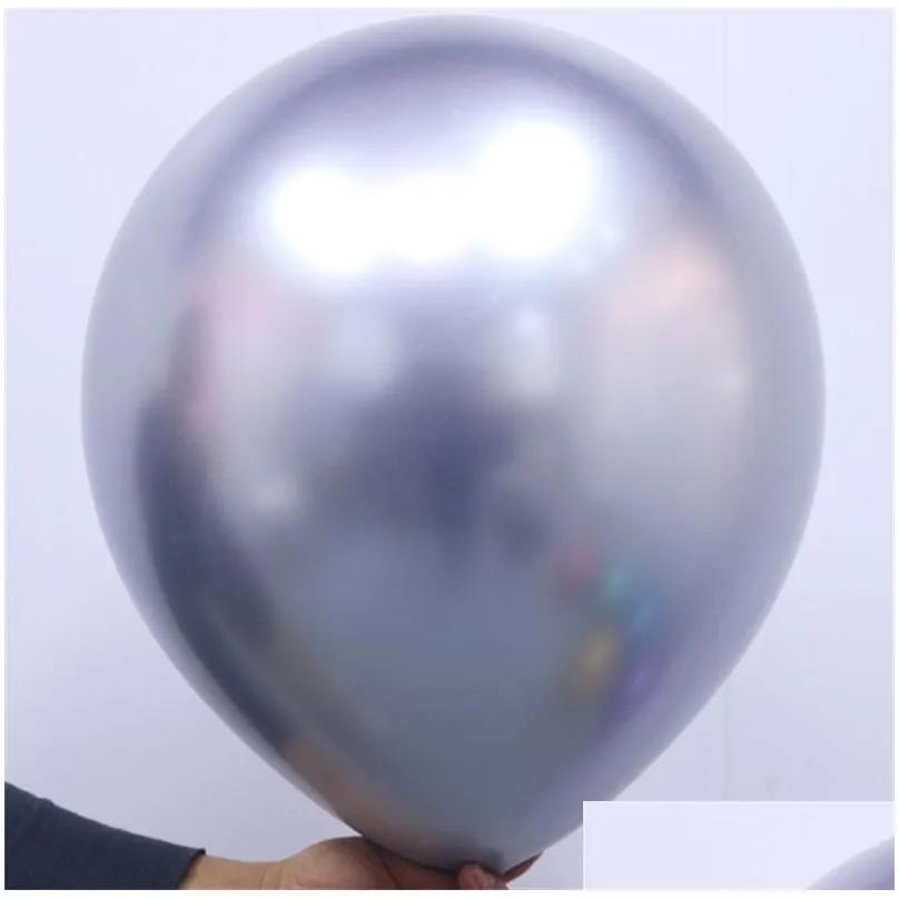 50pcs/Set 10inch Glossy Decoration Metal Pearl Latex Balloons Thick Chrome Metallic Colors Inflatable Air Balls Globos Birthday Party