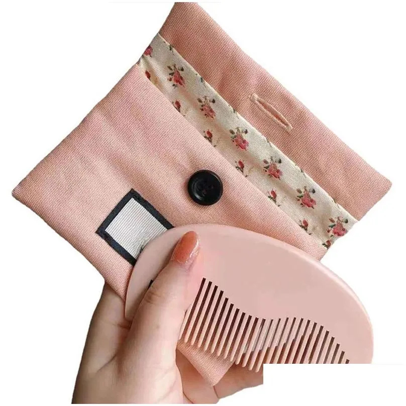 Brand Hair Brushes Pink Wooden Comb With a Pocket Styling Tool Girl Hairs Beauty Product