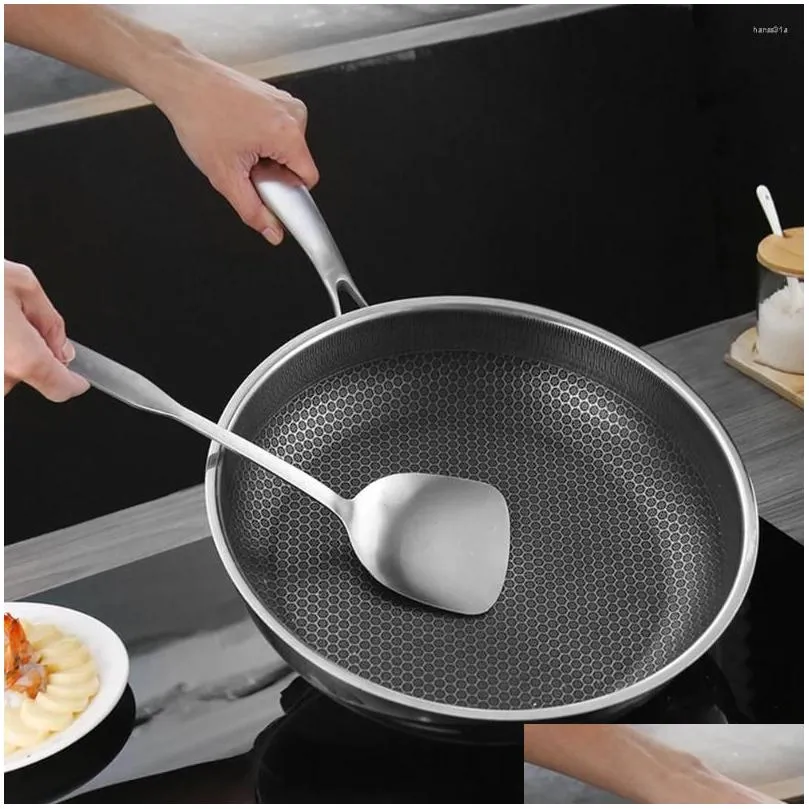 pans stainless steel wok non stick frying egg kitchen cookware honeycomb skillet household nonstick
