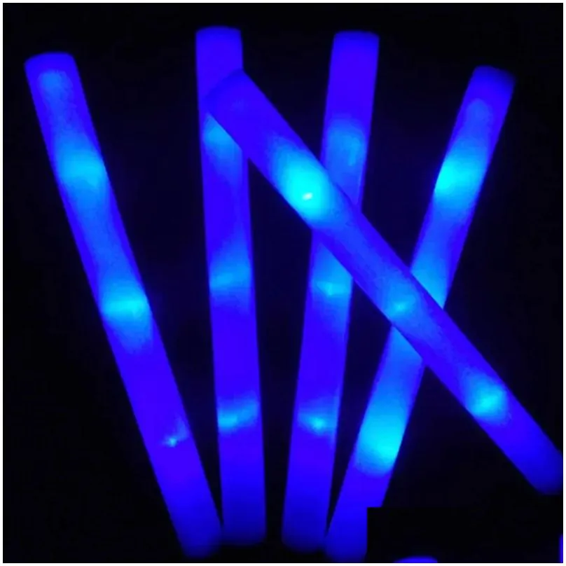 LED Light Sticks 60pcs LED Foam Glow Sticks Flashing Glow Batons Cheer Tube Glow in The Dark Wedding Party Supplies 3 Modes Flashing Stick Toys
