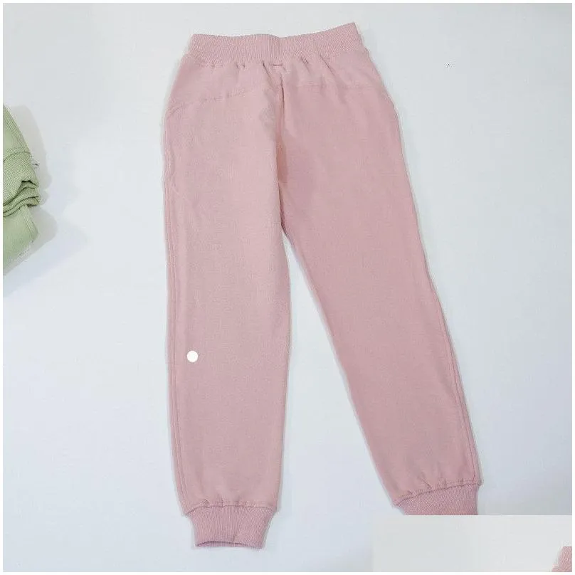 LL Cotton-Blend Fleece Yoga Pants High Rise Jogger with Pocket Classic Drawcord Sweatpants Casual Comfort Joggers Full Length Women